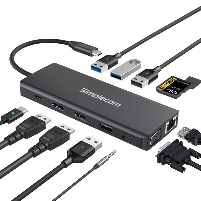 Simplecom CHN612 USB-C 12-in-1 Multiport Docking Station image 2