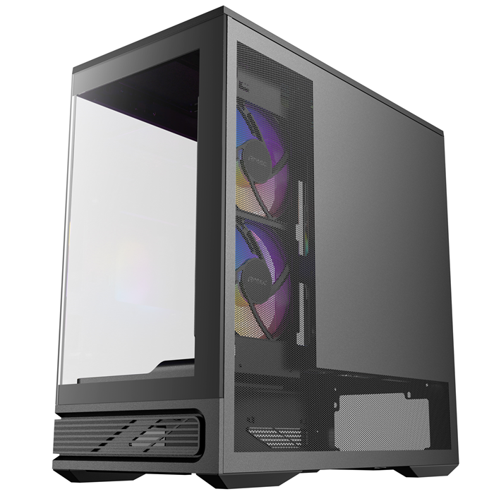 Antec C2M ARGB - Black, Micro-ATX/ITX, steel/glass, 5 slots, 415mm GPU, 165mm CPU, 240mm ARGB fan, USB-C 10Gbps image 2