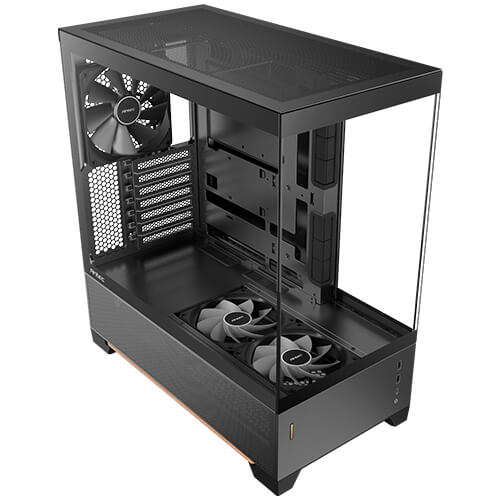 Antec C6 WOOD - Black, Mid Tower, ATX/Micro-ATX/ITX, Tempered Glass, USB-C 10Gbps, 3 PWM Fans, 360mm Radiator, 450mm GPU, 2Yr Wty image 2