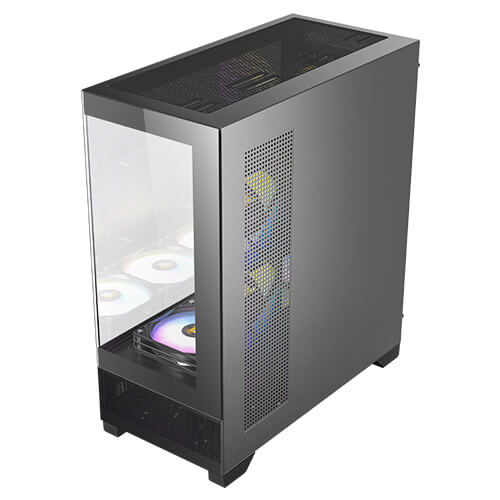 Antec CX700 ARGB - Black, Mid Tower, ATX/Micro-ATX/ITX, 270° Tempered Glass, USB-C, 3× ARGB PWM Fans, 360mm Radiator, 1Yr Wty image 2