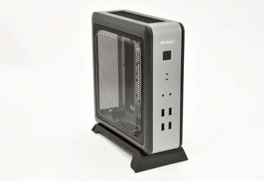 Antec ISK110-VESA ITX MB, Slim Form Factor case with External 90w PSU. 2 x USB 3.0 and 2 x USB 2.0. HD Audio. VESA Bracket 100x 100. Case Nuc (LS)
