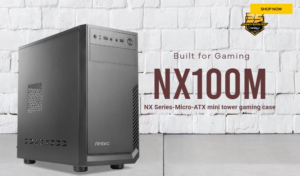 (LS)Antec NX100M mATX Business Office Case + True 450w Continuos PSU. 1x 5.25" ODD, USB3.0 x 1,USB2.0 x 1. 1x 80mm Fan. 8PIN EPS, 2x PCIE. TAC 2.0.