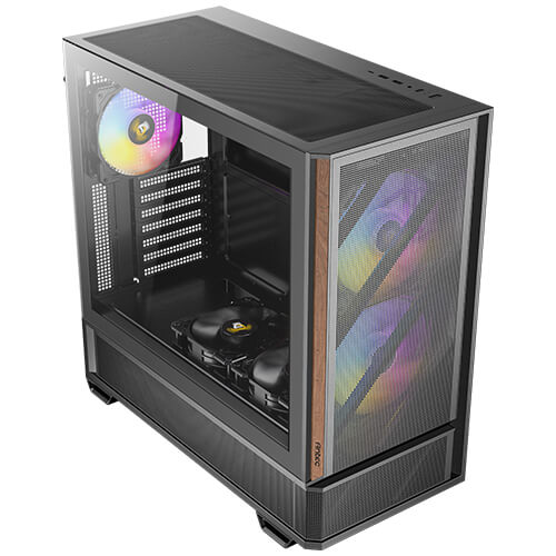 Antec P30 ARGB Mid Tower, 478×222×465 mm, Steel+Plastic+Wood, ATX/mATX/ITX, 4mm TG, 2xUSB3.0, Type-C, 7 slots, 2/1×3.5"/2.5", ARGB fans 3+2, GPU 405  image 4