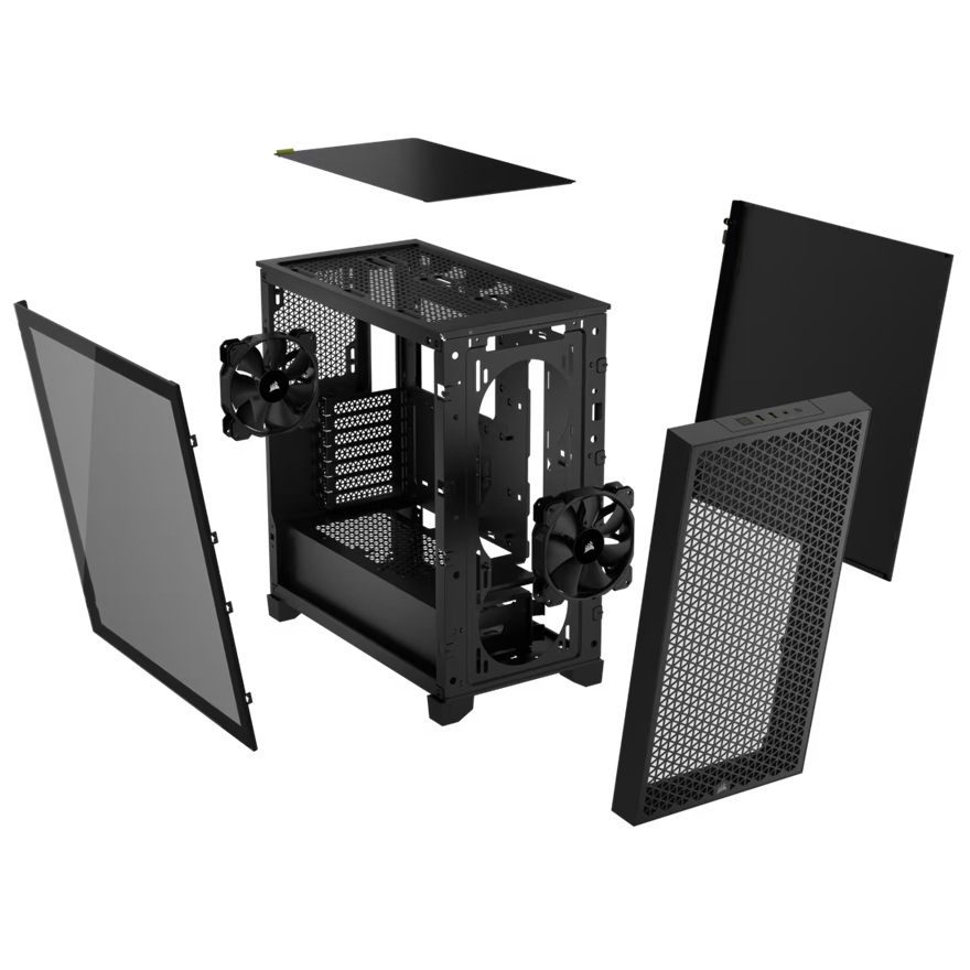 Corsair 3000D AIRFLOW Mid-Tower PC Case - Black, Steel, Tempered Glass, ATX, 7 Slots, 360mm GPU, 170mm CPU, 2yr wty image 4