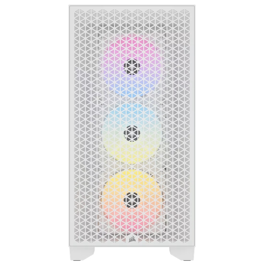 Corsair 3000D RGB AIRFLOW Mid-Tower PC Case - White, ATX, 360 GPU, 170 CPU cooler, 220 PSU, 3x AR120 RGB, 2x USB-A Gen 1 image 2