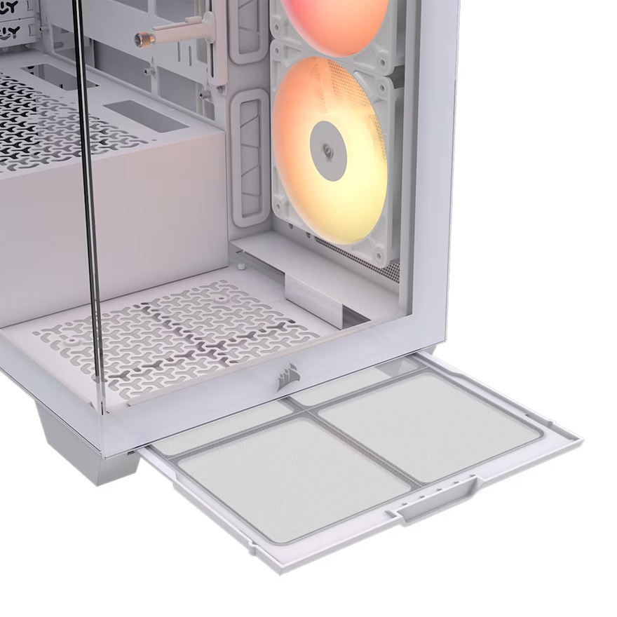 Corsair 3500X RS-R ARGB Mid-Tower PC Case - White, ARGB, ATX/E-ATX, Tempered Glass, 425mm GPU, 170mm CPU, 360mm radiator, USB-C, 2yr wty image 2
