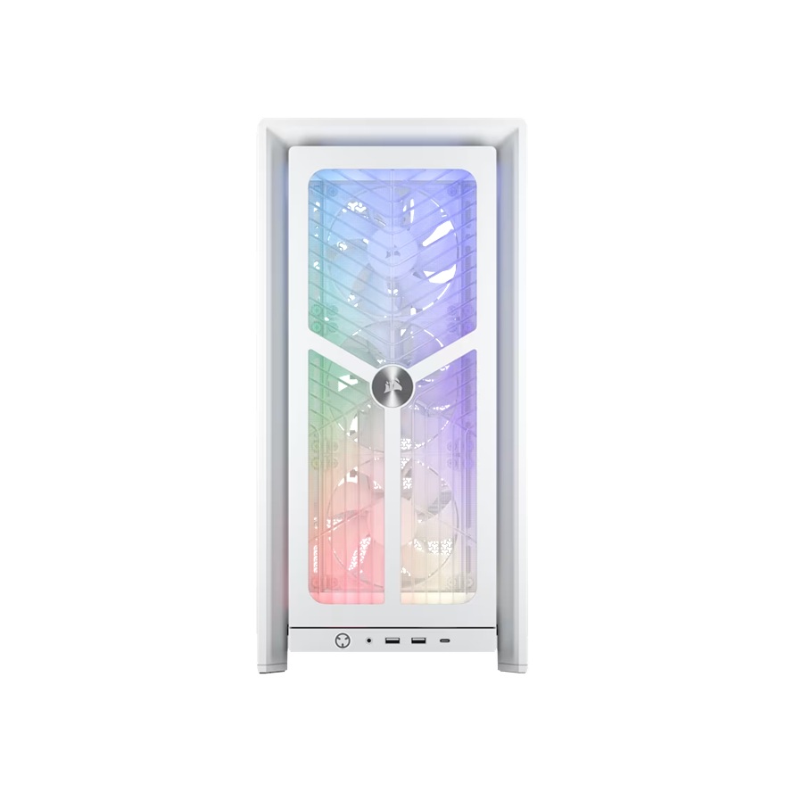 Corsair FRAME 4000X RS Mid-Tower PC Case - White, Mid-Tower ATX/E-ATX Mini-ITX Micro-ATX 430mm GPU 170mm CPU 360mm rad TG USB-C 3x120/2x140 fans image 2