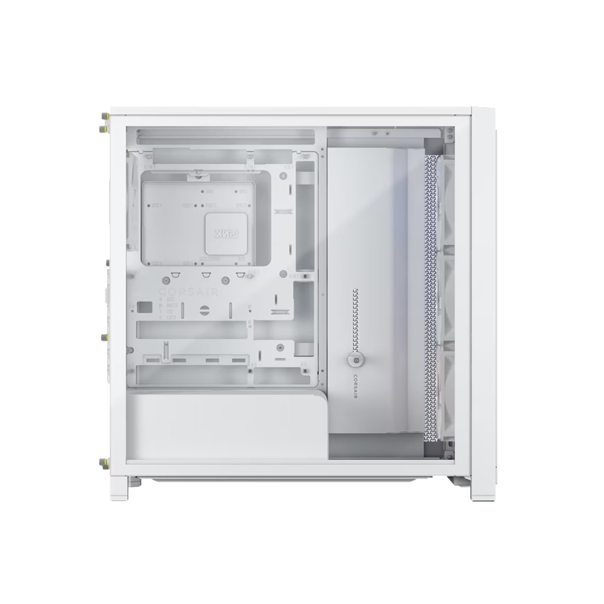 Corsair FRAME 4000X RS Mid-Tower PC Case - White, Mid-Tower ATX/E-ATX Mini-ITX Micro-ATX 430mm GPU 170mm CPU 360mm rad TG USB-C 3x120/2x140 fans image 3