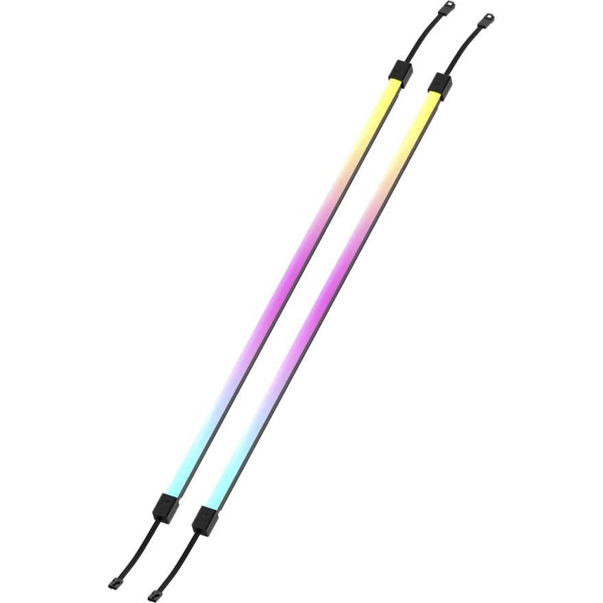 Corsair LS350 Aurora RGB Light Strips - 350mm – 350×10×10mm, black, magnetic mount, addressable LEDs, iCUE compatible, flexible image 2