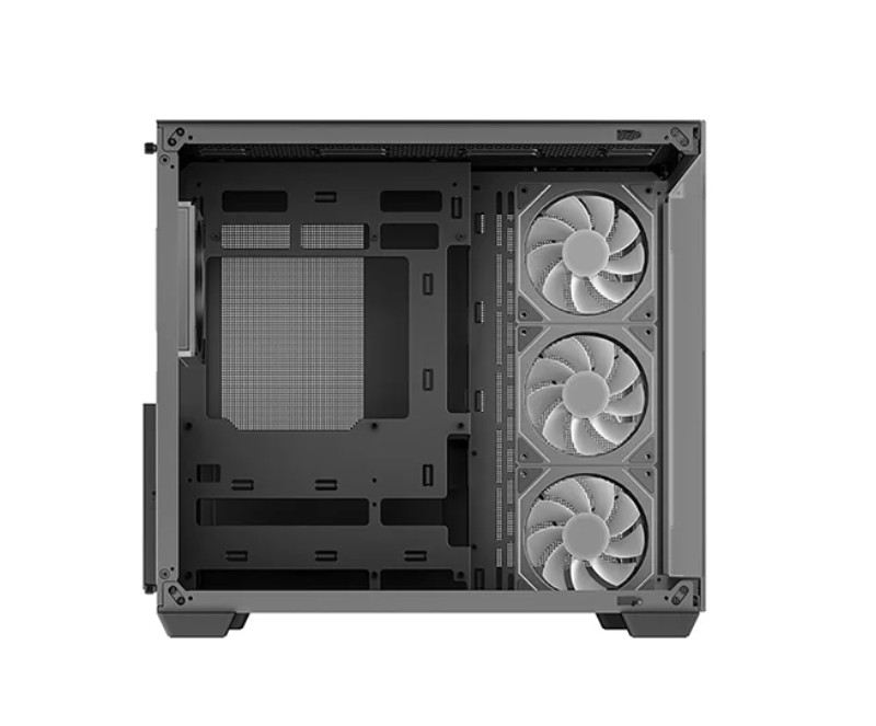 DeepCool CG530 4F ATX Case, Tempered Glass, 4 Pre-Instaled Fans, USB3.0×2、Gen2 Type-C x1、Audio/Mic×1, Cable,  Supports Rear Connector image 2