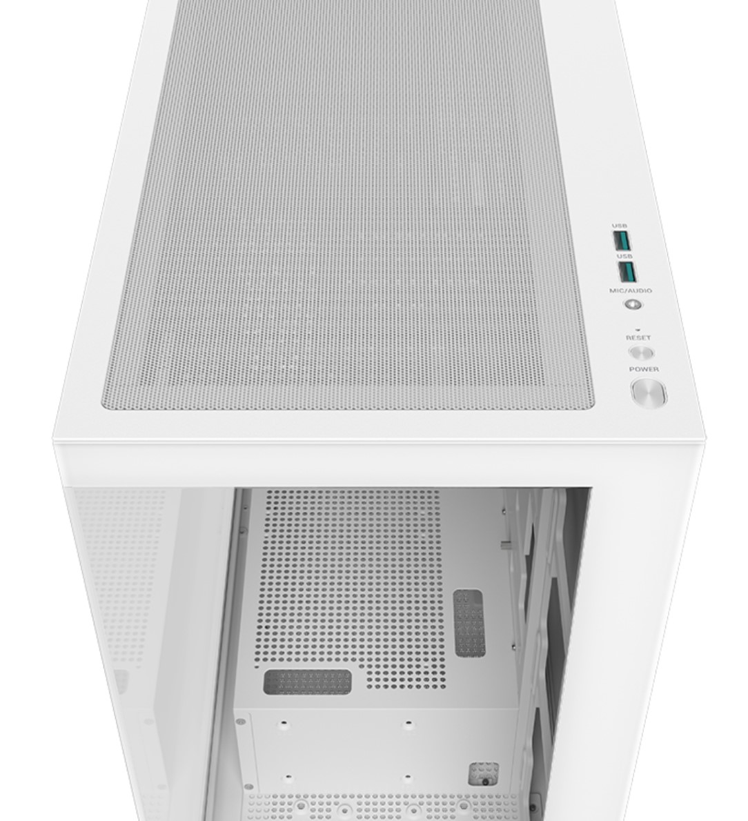 DeepCool CG580 White Panoramic ATX Mid-Tower Case, Up to 2x 360mm Radiators, 9x120mm Fans. Front 2x USB3.0, Audio I/O Panel (LS) image 2
