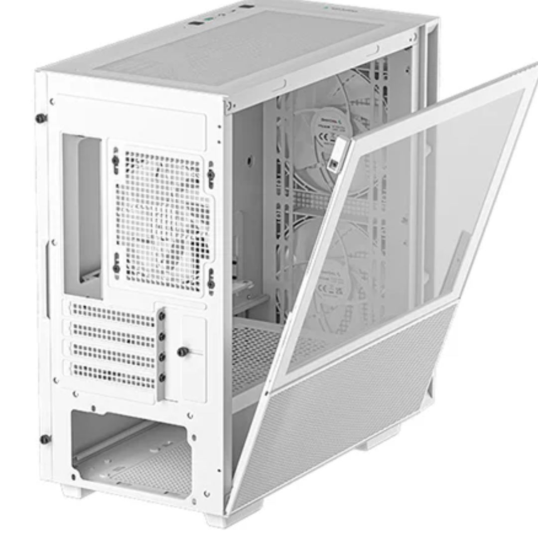 DeepCool CH360 Digital White Micro ATX Case, Digital Status Display, Tempered Glass Window,1x USB 3.0, 1x USB-C, HD Aud (LS) image 3