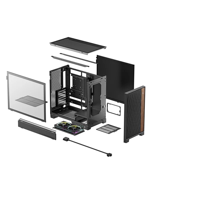 DeepCool CL600 ATX Mid-Tower 457.5x235x422.5mm Tempered Glass USB-C Gen2 7 Slots GPU 413mm CPU 175mm 360mm Rad ATX/SFX ARGB Fans Rear-Conn MB Support image 3