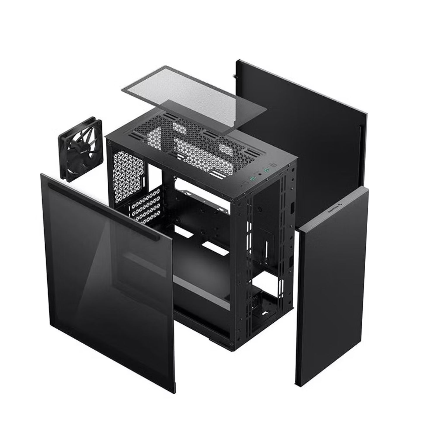 DeepCool MACUBE 110 Black Minimalistic Micro-ATX Case, Magnetic Tempered Glass Panel, Removable Drive Cage, Adjustable GPU Holder, 1xPreinstalled Fan image 4