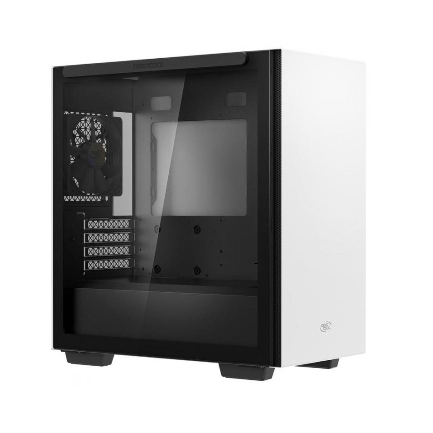 DeepCool MACUBE 110 White Minimalistic Micro-ATX Case, Magnetic Tempered Glass Panel, Removable Drive Cage, Adjustable GPU Holder, 1xPreinstalled Fan image 2