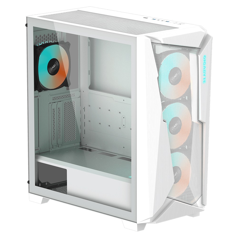 (LS) Gigabyte C301 RGB Tempered Glass E-ATX White Mid Tower Gaming Chassis  2x3.5" 2x2.5" 2xUSB3.0 Detachable Dust Filter Liquid Cooling PSU ATX image 2