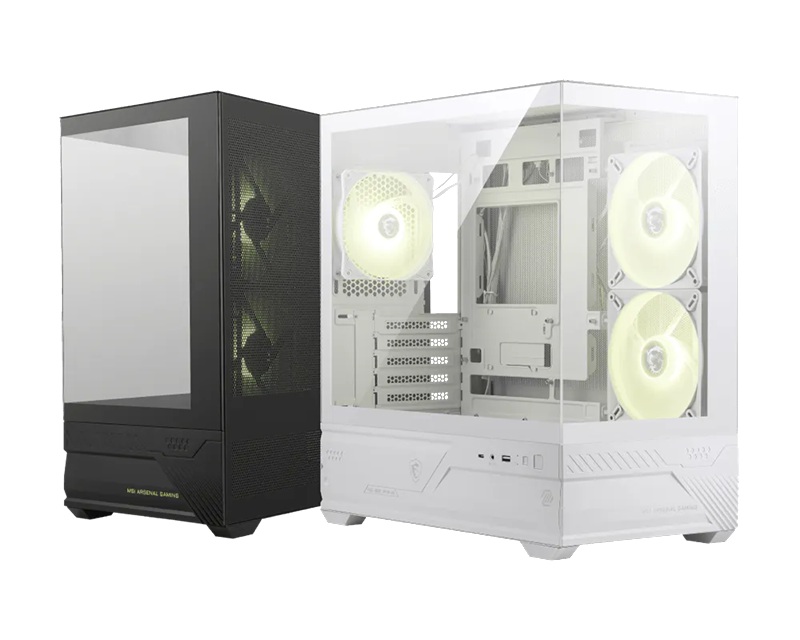 SI MAG PANO M110R - White, Mini Tower, 270° Panoramic Glass, Micro-ATX/Mini-ITX, 3x ARGB Fans, 360mm Radiator, 410mm GPU, USB-C, 5 Expansion Slots. image 3