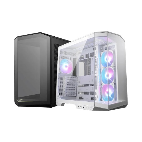 MSI MAG PANO 100R PZ WHITE Micro ATX Case, 2 x USB 5Gbps , 1x USB C 20Gbps, 1 x Audio-Out / Mic,, 3x 2.5", 2x 3.5", Micro ATX / Mini ITX image 3