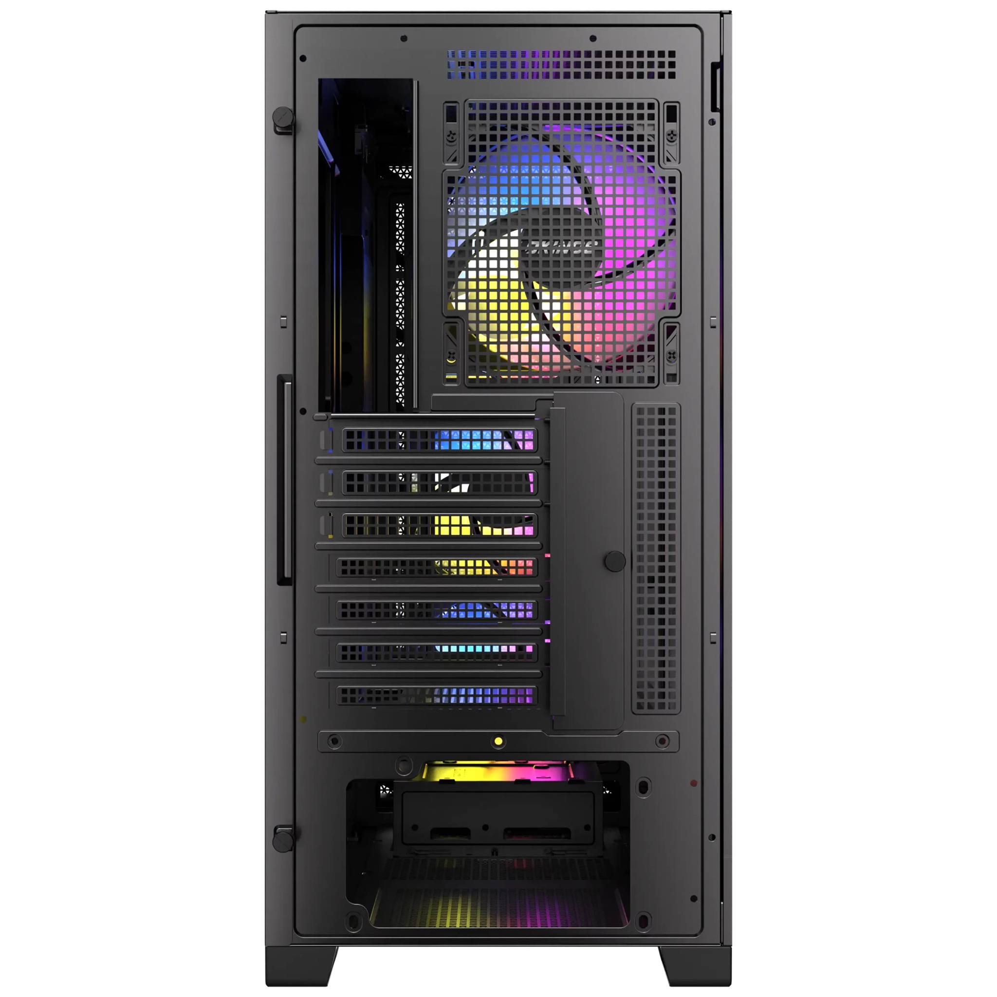 OKINOS 612 ARGB Mid Tower ATX case, tempered glass, USB-C 5Gbps, 4x120mm ARGB fans, 405mm GPU, 175mm CPU, 360mm radiator support image 4