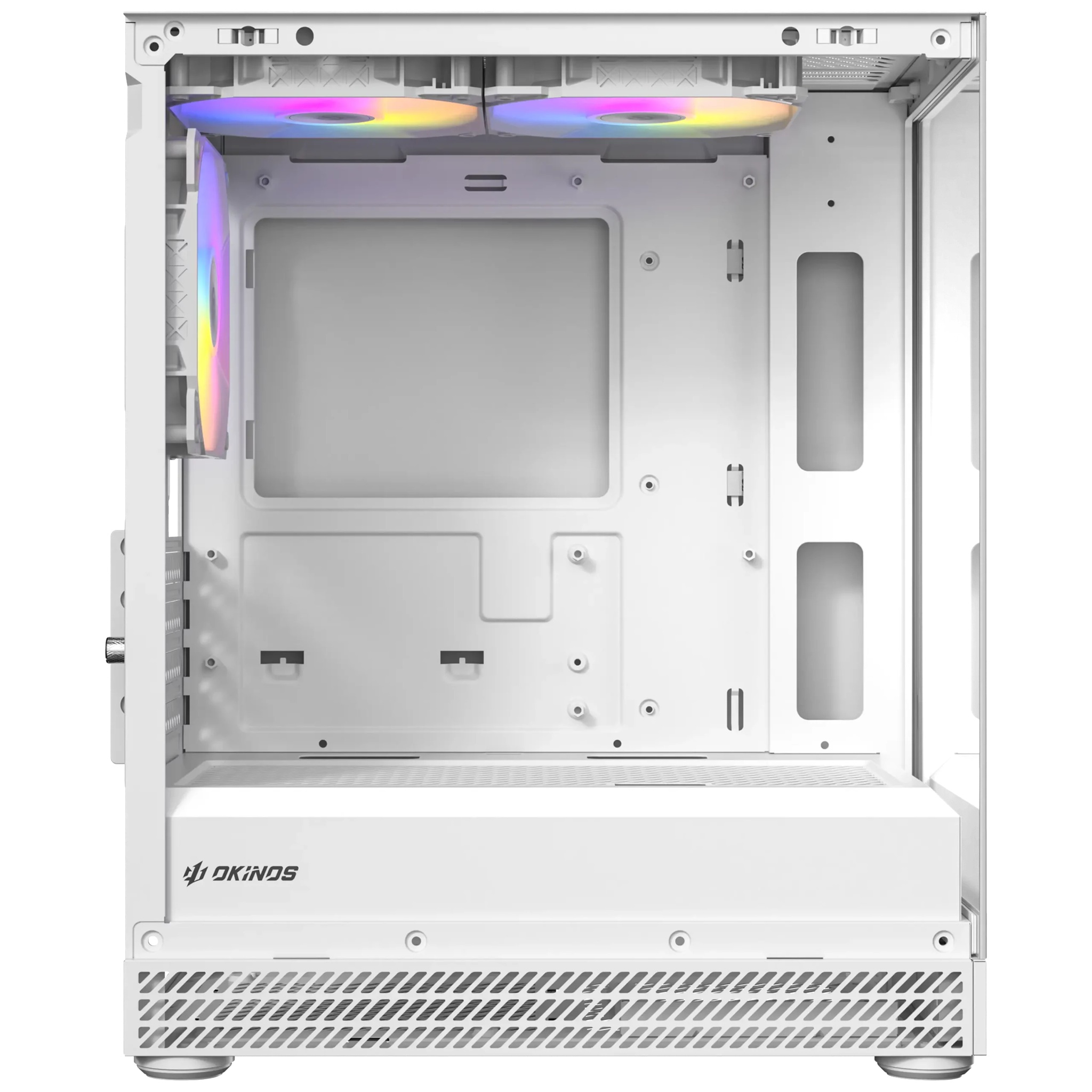 OKINOS AQUA UNO POLAR, Mini Tower, Micro-ATX/ITX, tempered glass, 3×120mm ARGB fans, USB 3.0 + Type-C, ≤309mm GPU, ≤165mm CPU cooler, steel image 3