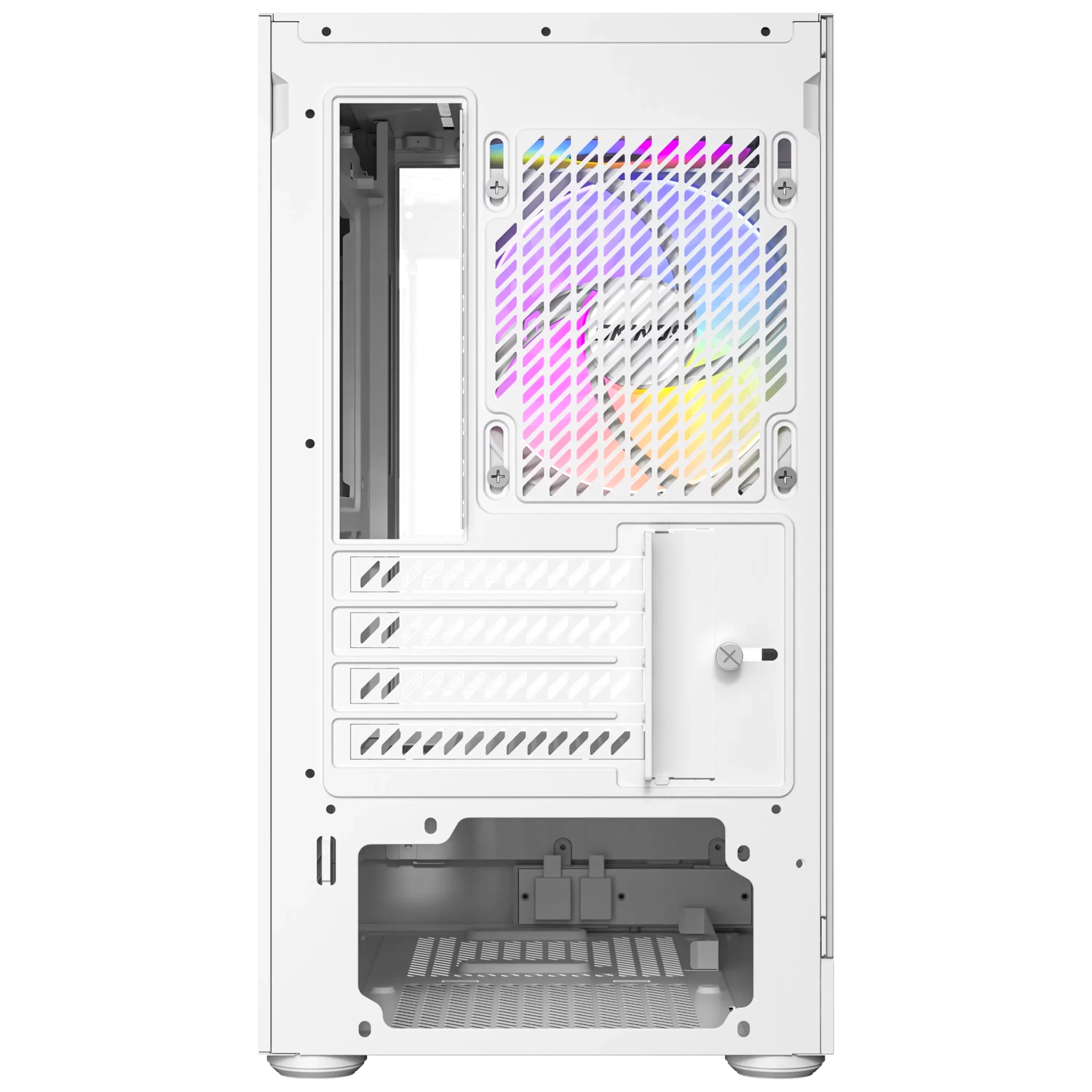 OKINOS AQUA UNO POLAR, Mini Tower, Micro-ATX/ITX, tempered glass, 3×120mm ARGB fans, USB 3.0 + Type-C, ≤309mm GPU, ≤165mm CPU cooler, steel image 4