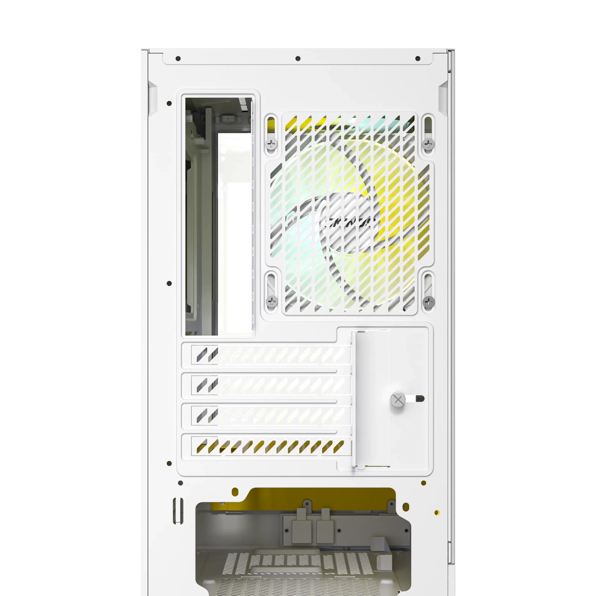 OKINOS AQUA UNO YOLK, Mini Tower, Micro-ATX/ITX, tempered glass, 3×120mm ARGB fans, USB 3.0 + Type-C, ≤309mm GPU, ≤165mm CPU cooler, steel image 4