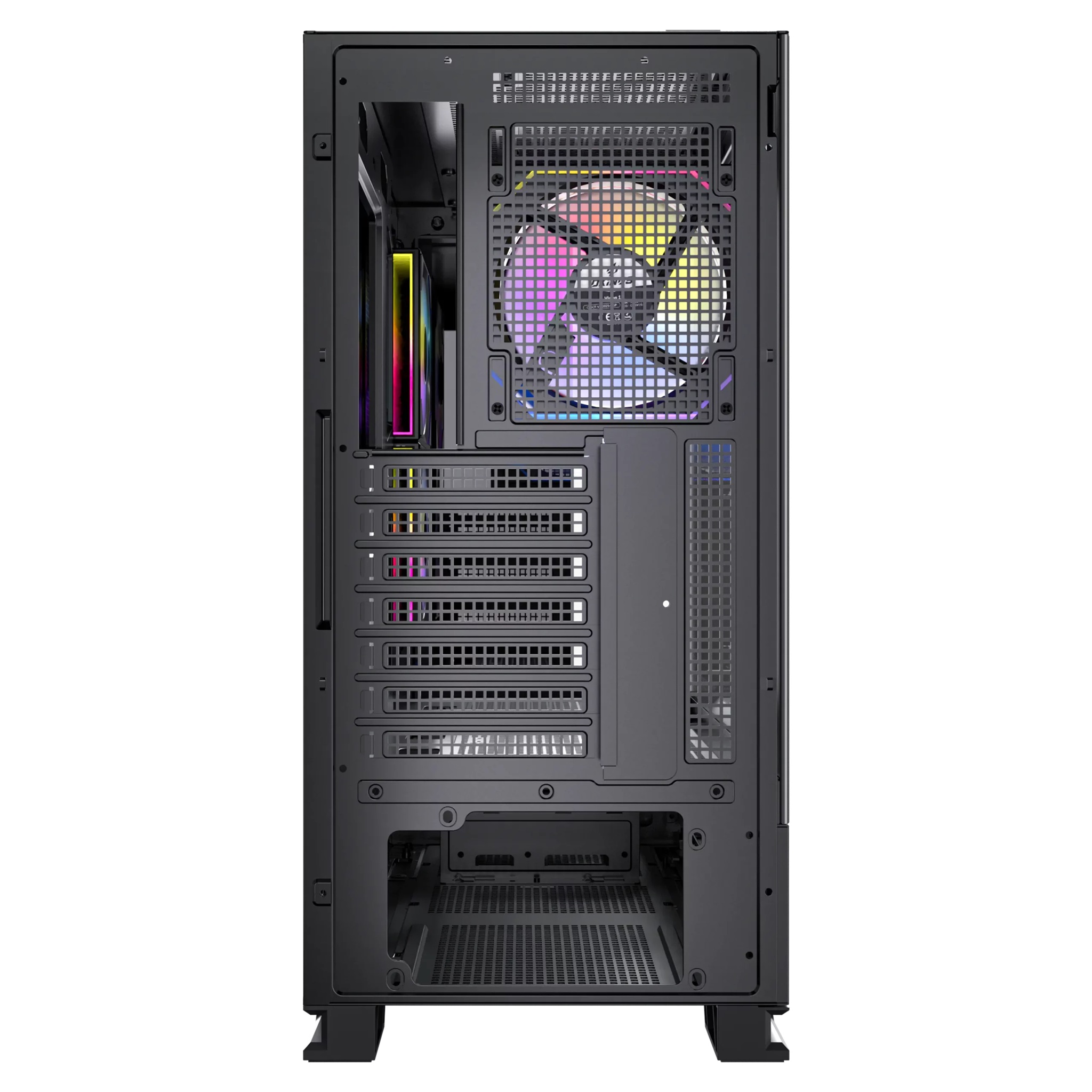 OKINOS Aqua 6 Infinity - Black, Mid Tower, ATX/Micro-ATX/ITX, 270° TG, USB-C 10Gbps, 3× ARGB PWM Fans, 360mm Rad, 435mm GPU image 4