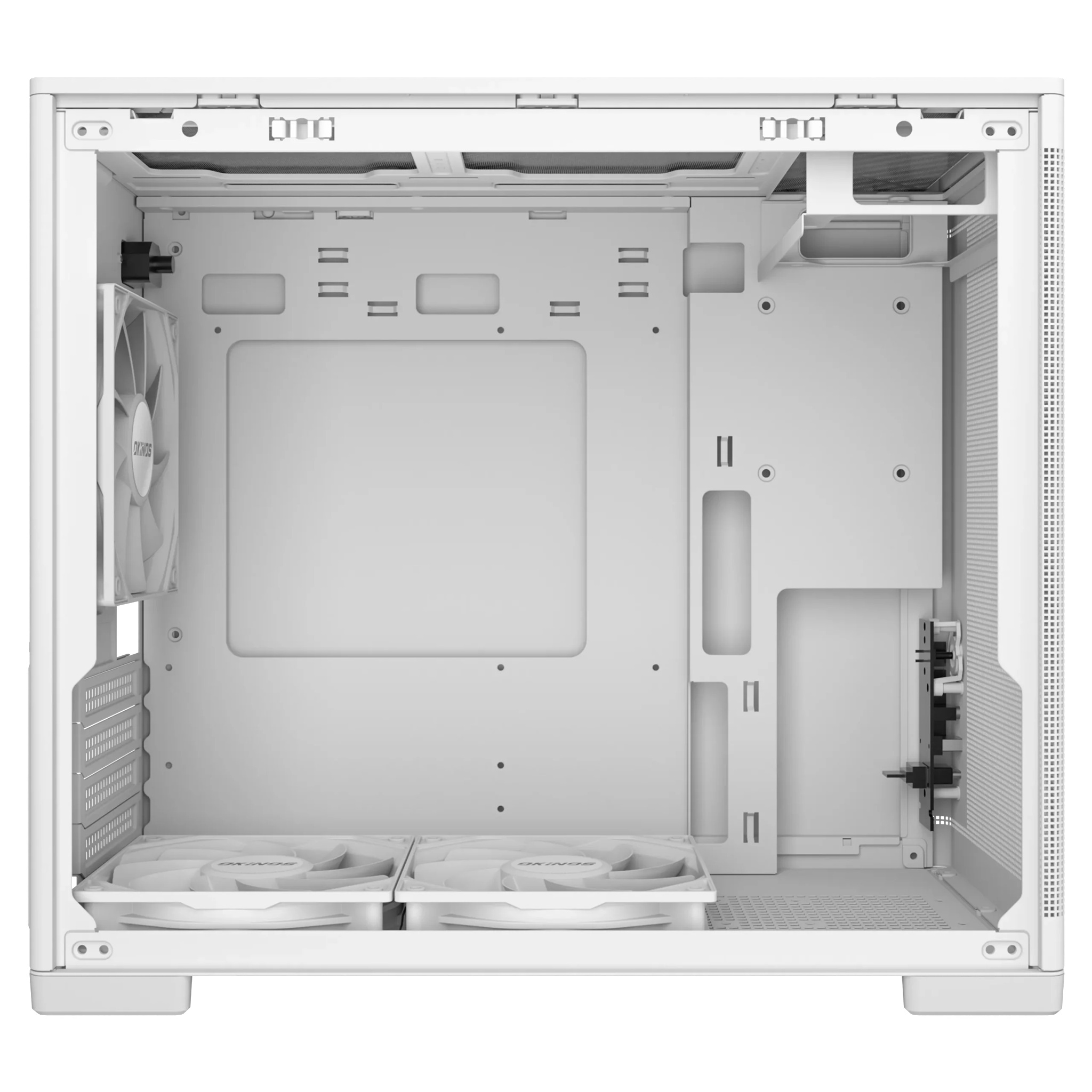 OKINOS Mini Art 4 - White, Mini Tower, Micro-ATX/ITX, Mesh Panels, USB-C 10Gbps, 3 Fans, 240mm Radiator, 330mm GPU Clearance image 3