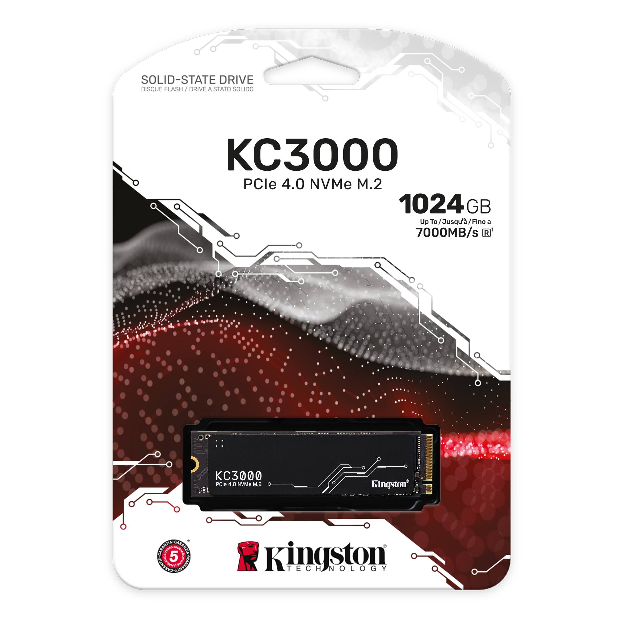 Kingston KC3000 1TB PCle 4.0 NVMe M.2 2280 7,000/6,000MB/s Random 4K 800TBW 3D TLC Phison E18 Low Profile Graphene Aluminium Heat Spreader image 2