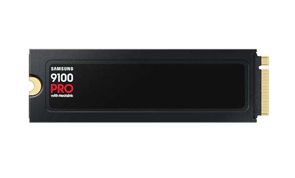Samsung 9100 PRO 4TB PCIe Gen5 NVMe SSD Heatsink 14800MB/s 13400MB/s R/W 2200K/2600K IOPS 2400TBW 1.5M hrs V-NAND TLC AES 256-bit Encryption 5yr wty image 2