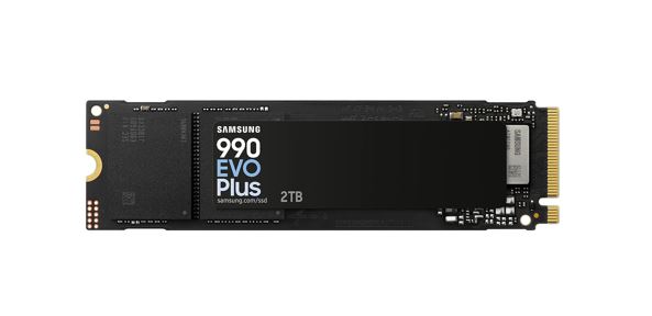Samsung 990 EVO Plus 2TB PCIe Gen5 NVMe SSD 7250MB/s 6300MB/s R/W 1000K/1350K IOPS 1200TBW 1.5M hrs V-NAND TLC AES 256-bit Encryption 5yr wty