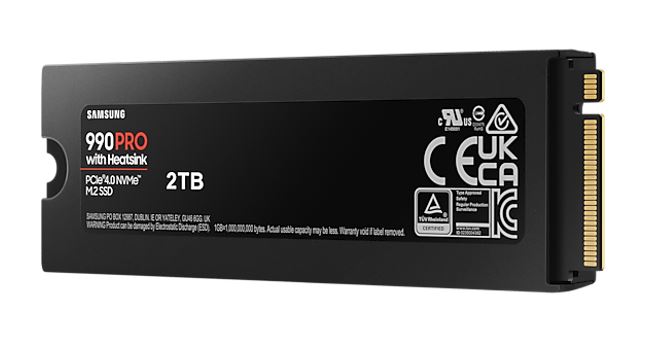 Samsung 990 Pro 2TB with Heatsink Gen4 NVMe SSD 7450MB/s 6900MB/s R/W 1550K/1200K IOPS 1200TBW 1.5M Hrs MTBF for PS5 5yrs Wty image 4