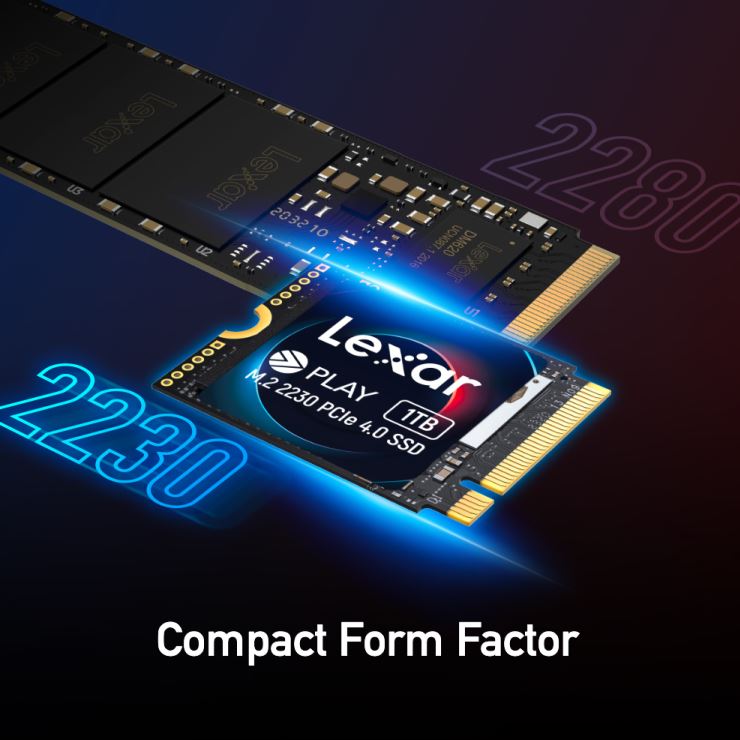 Lexar LNMPLAY001T-RNNNG Internal SSD Play 1TB M.2 2230 PCIe Gen 4x4 NVMe SSD up to 5200MB/s read, 4700MB/s write - 5 year limited warranty image 2