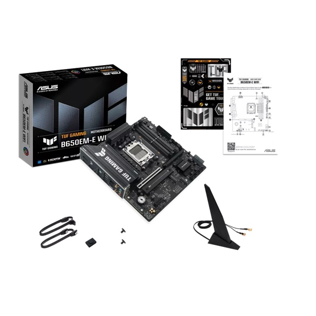 ASUS AMD TUF GAMING B650EM-E WIFI (AM5) Micro-ATX Motherboard, DDR5 256GB, 1x PCIe 5.0 x16, 3x M.2 slots, 4x SATA, Wi-Fi 6, 2.5Gb LAN, 1x HDMI image 4