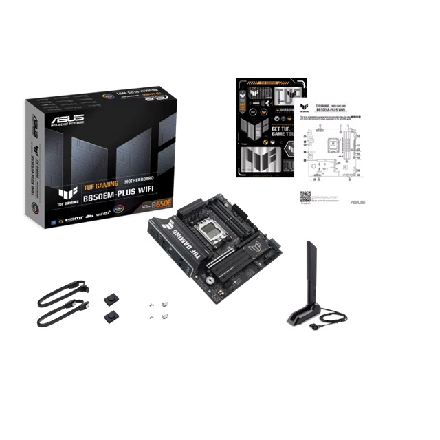 ASUS AMD TUF GAMING B650EM-PLUS WIFI (AM5) Micro-ATX Motherboard, DDR5 256GB, 1x PCIe 5.0 x16, 3x M.2, 4x SATA, Wi-Fi 6E, 2.5Gb LAN, 1x HDMI, 1x DP image 4