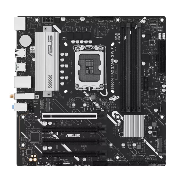 ASUS B760M MAX GAMING WIFI Intel LGA1700 mATX Motherboard Up to 192GB DDR5 (4x Slots), 1 x PCIe 5.0, 3 x M.2, 4 x SATA, WiFi 6, HDMI, DP image 2