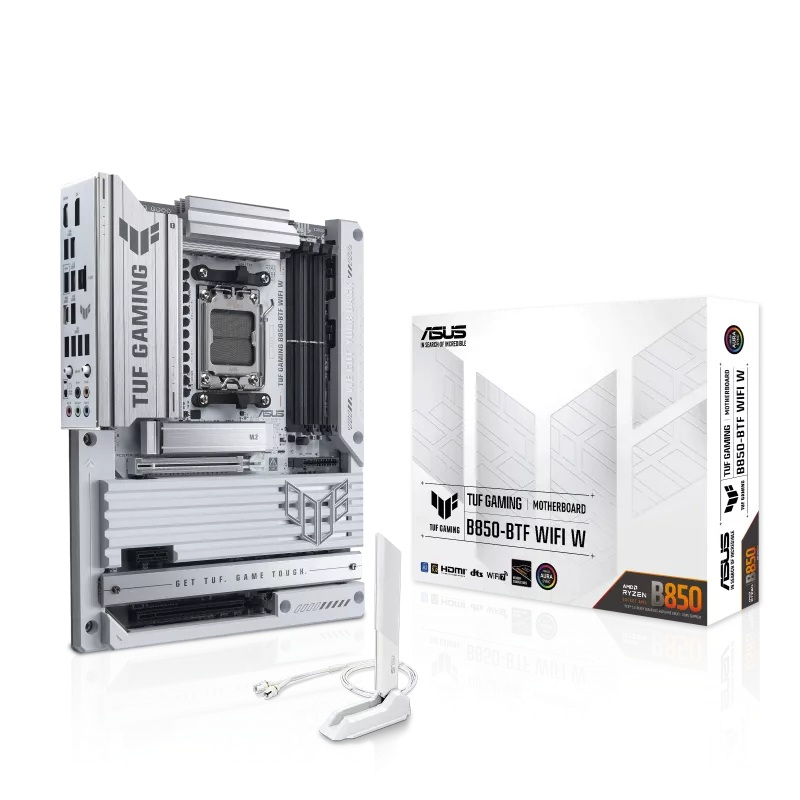 ASUS AMD TUF GAMING B850-BTF WIFI W (AM5)  ATX Motherboard, DDR5 256GB, PCIe 5.0, 3× M.2, Wi-Fi 7, 2.5GbE, BTF 600W GPU Power image 4