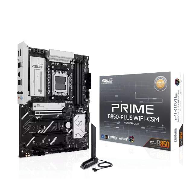 ASUS AMD PRIME B850-PLUS WIFI-CSM (AM5) ATX Motherboard, DDR5 256GB, 1x PCIe 5.0 x16, 3x M.2 slots, 4x SATA, Wi-Fi 6E, 2.5Gb LAN, 1x HDMI, 1x DP image 4