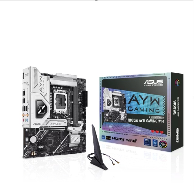 ASUS B860M AYW GAMING WIFI Micro-ATX Motherboard Up to 128GB DDR5 (2x Slots), 1 x PCIe 4.0,  2 x M.2 slots, WiFi 6, image 4