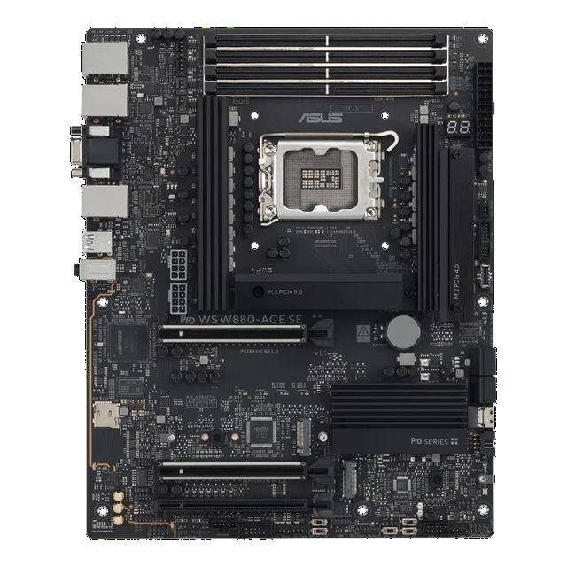 ASUS Pro WS W880-ACE SE, Intel W880 ATX, LGA1851, DDR5 256GB ECC, PCIe 5.0, 4x M.2, Dual 2.5Gb LAN, Thunderbolt 4, vPro, IPMI/BMC Ready image 2