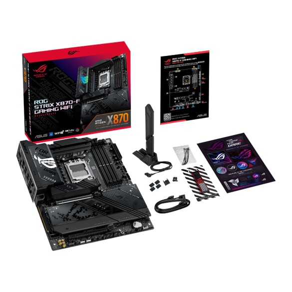 ASUS AMD ROG STRIX X870-F GAMING WIFI (AM5) ATX Motherboard, DDR5 256GB, PCIe 5.0 x16, 4x M.2, 2x SATA, Wi-Fi 7, 2.5Gb LAN, 2x USB4, 1x HDMI, 1x DP image 4