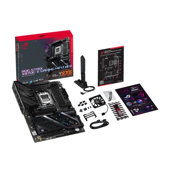 ASUS AMD ROG STRIX X870E-E GAMING NEO (AM5) ATX Motherboad, DDR5 256GB 8600+MT/s, PCIe 5.0, 5x M.2, Wi-Fi 7, 5GbE, USB4, HDMI, ATX image 4
