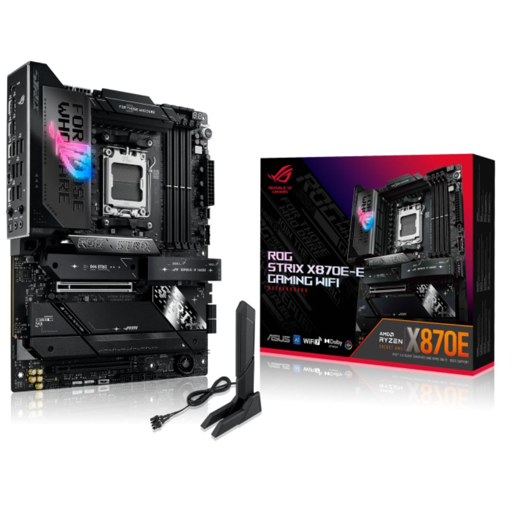 ASUS AMD ROG STRIX X870E-E GAMING WIFI (AM5) ATX Motherboard, DDR5 256GB, PCIe 5.0, 5× M.2, Wi-Fi 7, 5GbE image 4