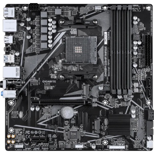 Gigabyte B450M D3HP WIFI6E AMD Ryzen Gen3 AM4 mATX Motherboard 4xDDR4 3xPCIE 1xM.2 DVI HDMI RAID GbE LAN 4xSATA 2xUSB3.1 8xUSB2.0 CF (LS) image 2