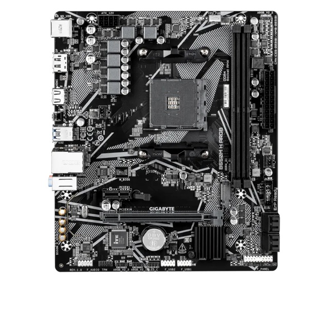 Gigabyte B550M H ARGB Micro-ATX AMD B550 motherboard with AM4 support, PCIe 4.0, DDR4 up to 5100MHz OC, HDMI 2.1, DP 1.4, M.2, and Gigabit LAN image 2