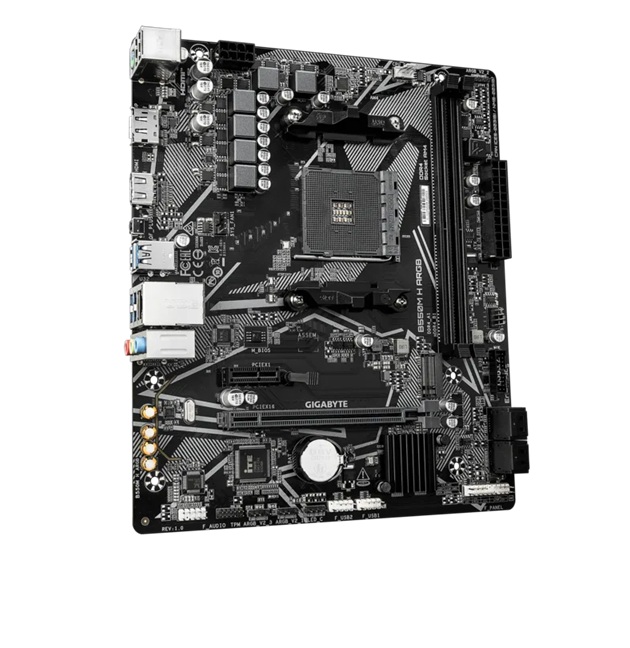 Gigabyte B550M H ARGB Micro-ATX AMD B550 motherboard with AM4 support, PCIe 4.0, DDR4 up to 5100MHz OC, HDMI 2.1, DP 1.4, M.2, and Gigabit LAN image 3