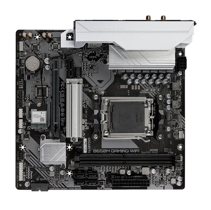 Gigabyte B650M GAMING WIFI, AMD AM5, 2 x DDR5 up to 128 GB, 1 x HDMI, 	1 x PCI Express x16, 1 x PCI Express x1, 1 x M.2, 4 x SATA, 4 x USB 3.2 image 3