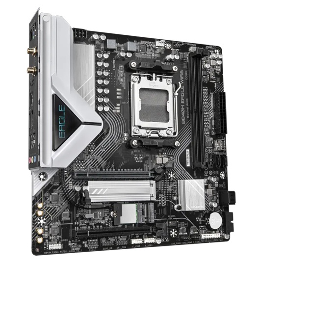 Gigabyte B840M EAGLE ,AMD AM5 B840 Ryzen 7000/8000/9000, 2xDDR5 128GB EXPO/XMP, PCIe 5.0 x16, 2xM.2, 4xSATA, 2.5GbE LAN, Wi-Fi 6E, HDMI, DP, image 3