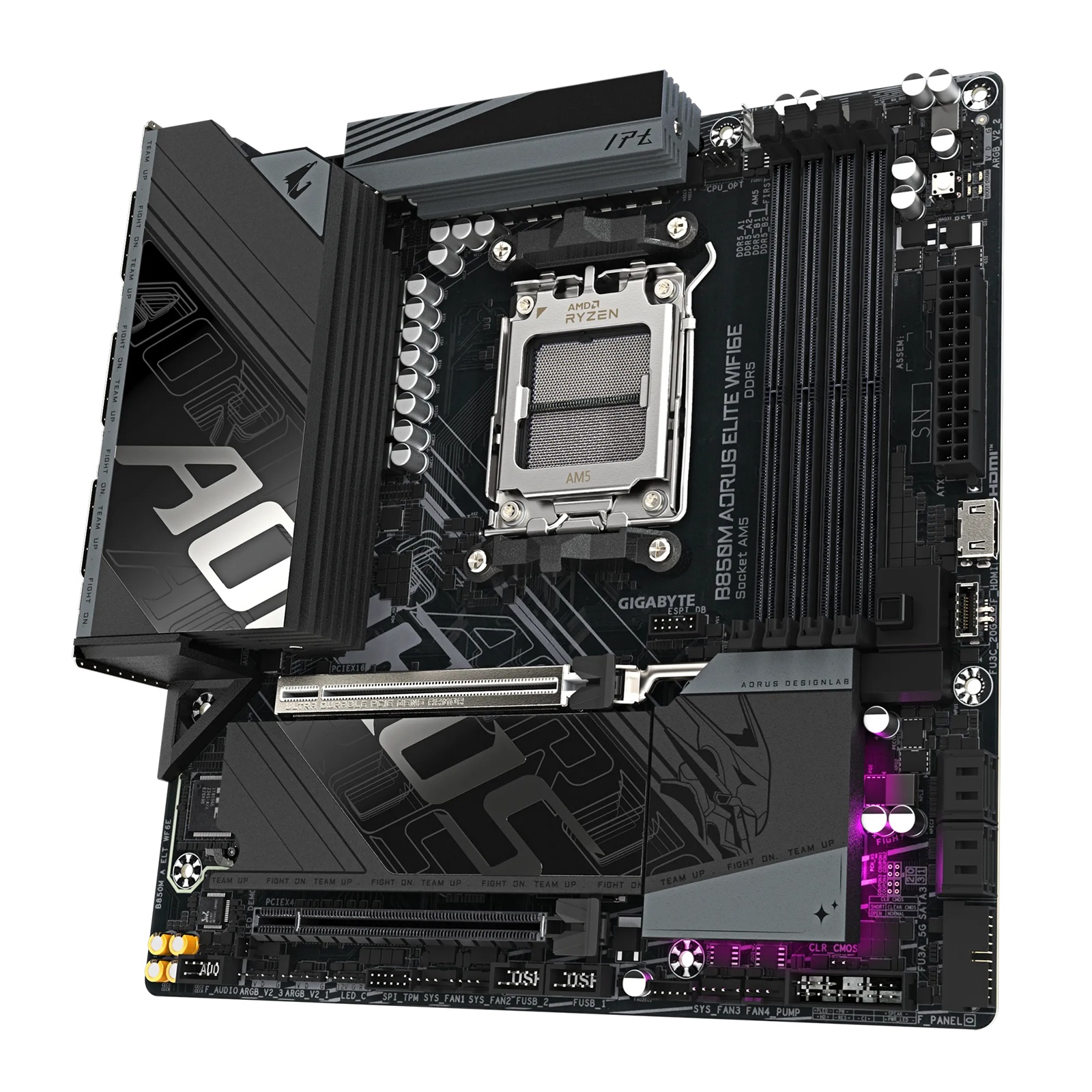 Gigabyte B850M A ELT WF6E, AM5 board with B850 chipset, DDR5 256GB, 16x PCIe5, dual M.2, 2.5GbE, Wi-Fi 6E, DP, rich USB SATA, 7.1 audio support image 3