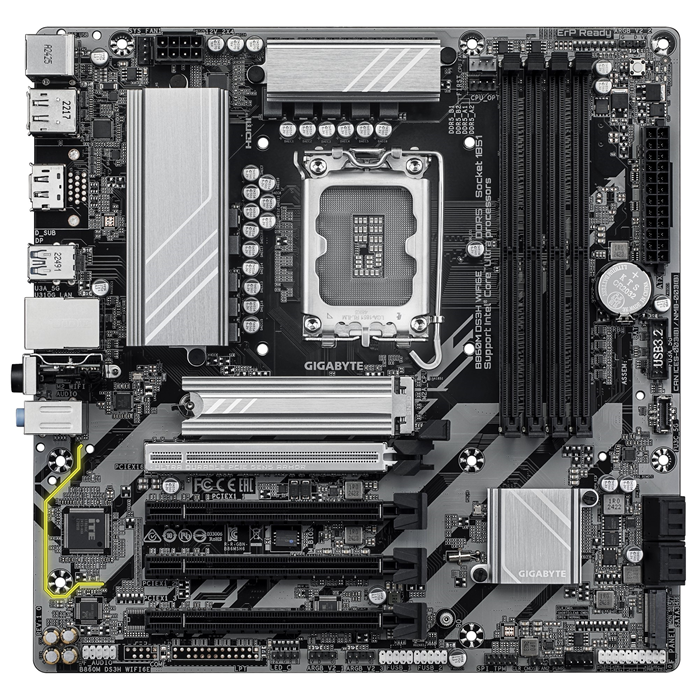 Gigabyte M/B B860M DS3H WIFI6E 2.2, Intel ® B860, 4 x DDR5 up to 256 GB, 1x HDMI, 4 x PCI Express x16, 2 x M.2, 4 x SATA, 5x USB 3.2 image 2